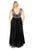 Kurves by Kimi - Bead Embellished Bateau Neck A-line Dress 71163 In Black and Silver