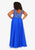 Kurves by Kimi - Bead Embellished Bateau Neck A-line Dress 71163 In Blue