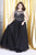 Kurves by Kimi - Bead Embellished Illusion Scoop Neck A-line Dress 71167 in Black