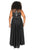 Kurves by Kimi - Bejeweled Illusion Neck A-line Dress 71669 In Black