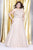 Kurves by Kimi - Bejeweled Illusion Neck A-line Dress 71669 In Pink