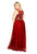 Kurves by Kimi - Bejeweled Illusion Neck A-line Dress 71669 In Red