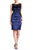 Sangria - DMLF1200 Bateau Satin Sheath Dress in Blue