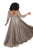 Kurves by Kimi - 71196 Embellished Jewel A Line Long Dress In Gray