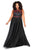 Kurves by Kimi - 71224 Multi-Color Beaded Long Gown In Black and Multi-Color
