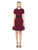 Taylor - 9942M Jewel Short Sleeves A-Line Cocktail Dress In Red