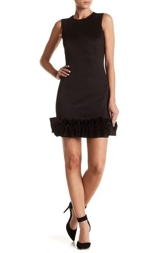 Donna Rico - Sleeveless Ruffle Hem Cocktail Dress DR50182 In Black