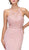 Eureka Fashion - 7133 Applique Halter Stretch Satin Trumpet Dress in Pink