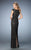 La Femme - 21812 Contrast Lace Evening Gown In Black
