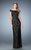 La Femme - 21812 Contrast Lace Evening Gown In Black