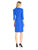 Alex Evenings - 134168 Lapel Collar Neoprene Cocktail Dress in Blue