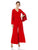 Taylor - 1140MJ V Neck Split Flared Long Sleeved Solid Jersey Jumpsuit In Red