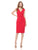 Adrianna Papell - AP1D102306 Asymmetrical Pleated V-Neck Cocktail Dress In Red