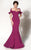 MNM Couture - Ruffle Accented Mermaid Dress 2144A in Purple