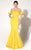 MNM Couture - Ruffle Accented Mermaid Dress 2144A in Yellow