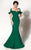 MNM Couture - Ruffle Accented Mermaid Dress 2144A in Green