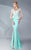MNM Couture - Embellished Illusion Mermaid Gown G0573 in Blue and Green