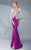 MNM Couture - Embellished Illusion Mermaid Gown G0573 in Purple