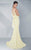 MNM Couture - Illusion Jewel Neck Trumpet Dress G0614 in Yellow