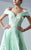 MNM Couture - Off Shoulder A Line Long Gown G0622 in Green