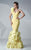 MNM Couture - Asymmetrical Ruffled Mermaid Gown G0629 in Yellow