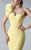 MNM Couture - Asymmetrical Ruffled Mermaid Gown G0629 in Yellow