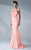 MNM Couture - Fan Bustline Trumpet Dress G0646 in Pink