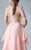 MNM Couture - Embroidered Floral Applique Gown G0649 in Pink