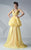 MNM Couture - Sleeveless Blouson Ruffled Long Gown G0651 in Yellow