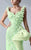 MNM Couture - Embroidered Petals Sheath Gown G0654 in Green