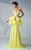 MNM Couture - Strapless Floral Ruffled Long Gown G0659 in Yellow