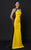MNM Couture - N0033 High Neck Colorblock Evening Gown in Yellow