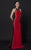 MNM Couture - N0033 High Neck Colorblock Evening Gown in Red and Black