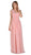 Poly USA - 7156 Convertible Strapless Chiffon A-Line Dress In Pink