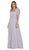 Poly USA - 7156 Convertible Strapless Chiffon A-Line Dress In Gray