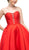 Cinderella Divine - 71584L Strapless Mikado Corset Ballgown In Red