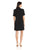 Anne Klein  - 10628330 High Neck Short Sleeves Cocktail Dress in Black