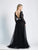 Dave & Johnny - A7165W Beaded Floral Lace Dress with Overskirt In Black and Neutral