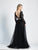 Dave & Johnny - Long Sleeve Beaded Lace V Neck Evening Gown A7165 - 1 pc Ivory In Size 18 Available