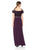 Emma Street - 1111199 Off Shoulder Embellished Lace and Chiffon Dress in Purple