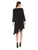 Adrianna Papell - AP1D102336 V-Neck Quarter Sleeves Asymmetrical Dress In Black