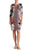 Nina Leonard - L5915A Printed Jewel Column Dress in Brown and Multi-Color