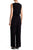 Nina Leonard - L5572A Front Placket Tie-Waist Jumpsuit in Black