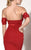 MNM Couture - 2276 Off-Shoulder Structured Mermaid Gown in Red