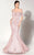 MNM Couture - 2276 Off-Shoulder Structured Mermaid Gown in Pink