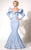 MNM Couture - Long Sleeve Off-Shoulder Mermaid Dress 2285A in Blue