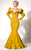 MNM Couture - Long Sleeve Off-Shoulder Mermaid Dress 2285A in Yellow