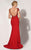 MNM Couture - C1203 Embellished Bateau Neck Sheath Dress in Red