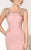 MNM Couture - C1204 Gilded Cap Sleeve Evening Gown in Pink