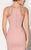 MNM Couture - C1204 Gilded Cap Sleeve Evening Gown in Pink